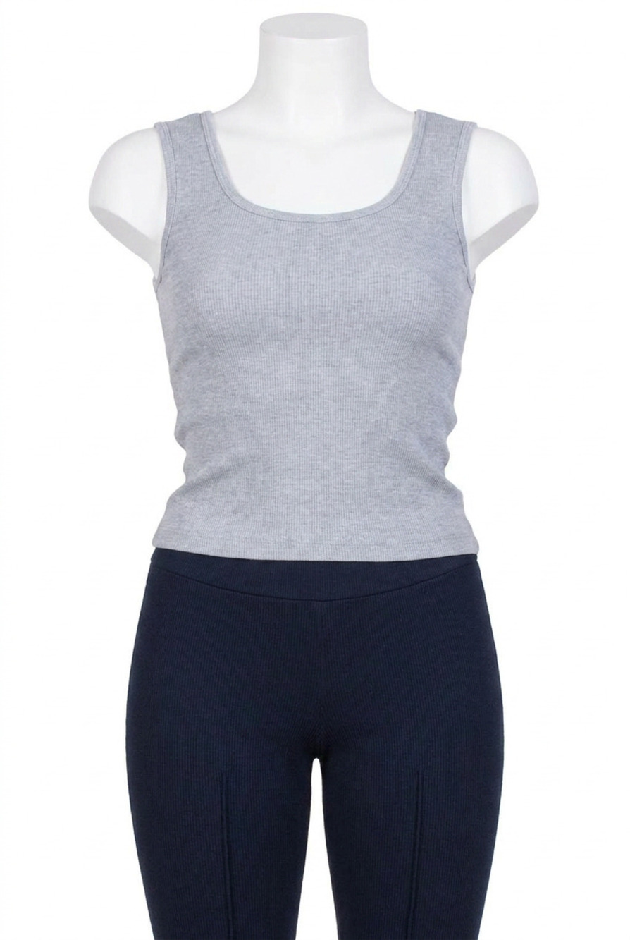 NEW DONNI. the rib scoop tank in grey